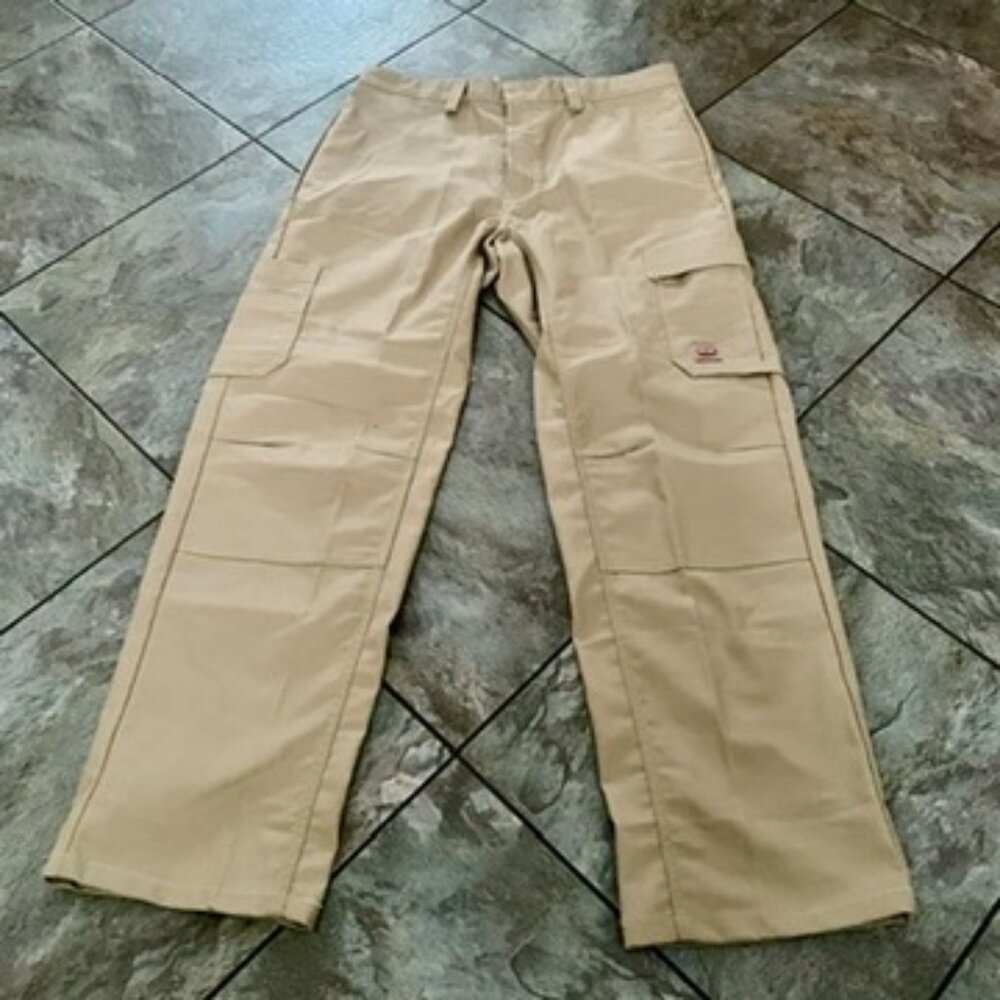 Khaki Double Knee Work Pants - RedKap Mechanic Performance Carpenter’s 36 X 33